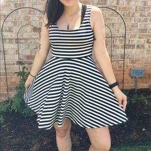 Black and white stripe dress